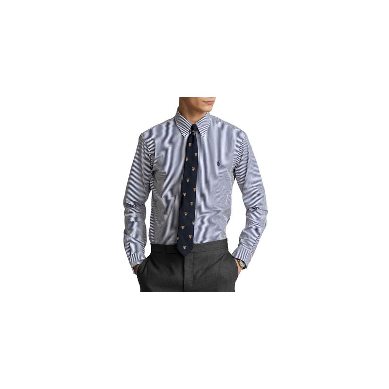 Polo Ralph Lauren Cotton Blend Poplin Check Slim Fit Button Down Shirt